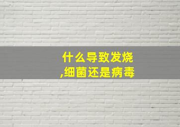 什么导致发烧,细菌还是病毒