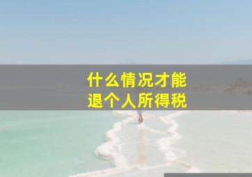 什么情况才能退个人所得税