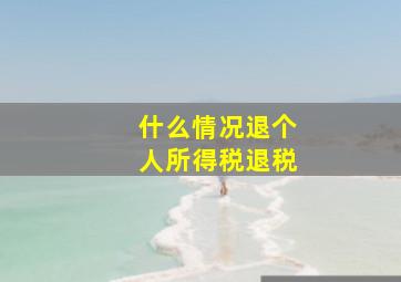 什么情况退个人所得税退税