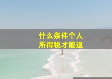 什么条件个人所得税才能退