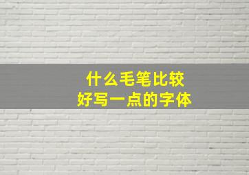 什么毛笔比较好写一点的字体