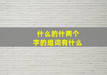 什么的什两个字的组词有什么