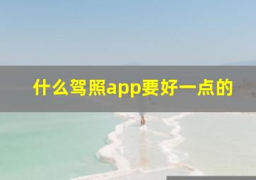 什么驾照app要好一点的