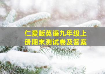 仁爱版英语九年级上册期末测试卷及答案