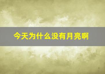 今天为什么没有月亮啊