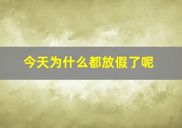 今天为什么都放假了呢