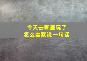 今天去哪里玩了怎么幽默说一句话