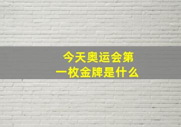 今天奥运会第一枚金牌是什么