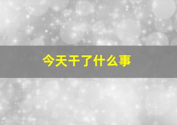 今天干了什么事