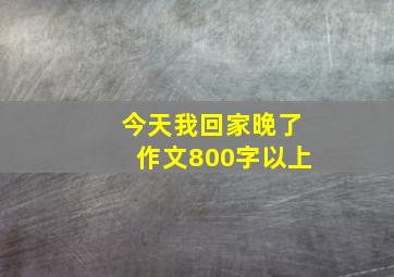 今天我回家晚了作文800字以上