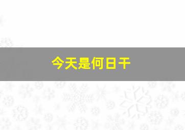 今天是何日干