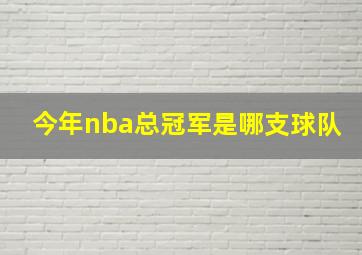 今年nba总冠军是哪支球队