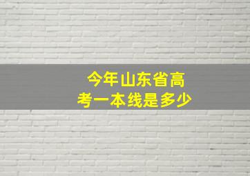 今年山东省高考一本线是多少