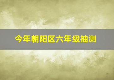 今年朝阳区六年级抽测