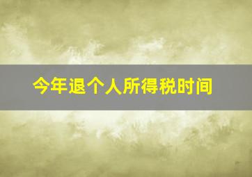 今年退个人所得税时间