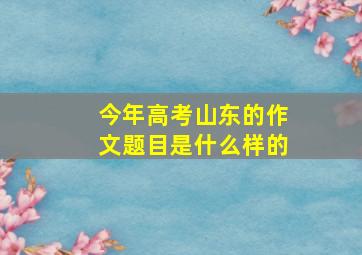 今年高考山东的作文题目是什么样的