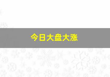 今日大盘大涨