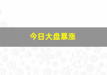 今日大盘暴涨