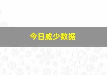 今日威少数据