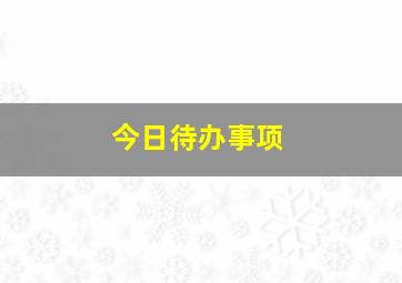 今日待办事项