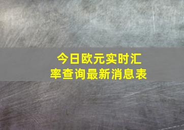 今日欧元实时汇率查询最新消息表