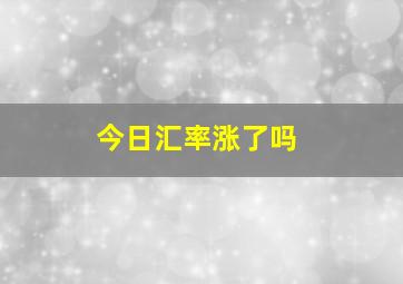 今日汇率涨了吗