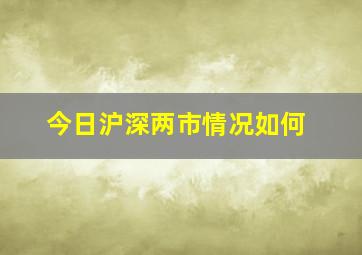 今日沪深两市情况如何