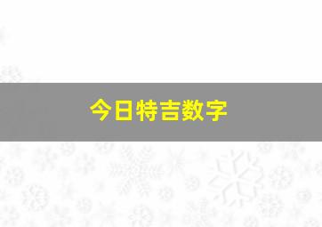 今日特吉数字