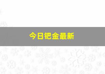 今日钯金最新