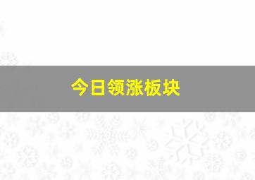 今日领涨板块