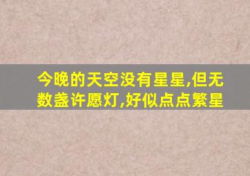 今晚的天空没有星星,但无数盏许愿灯,好似点点繁星