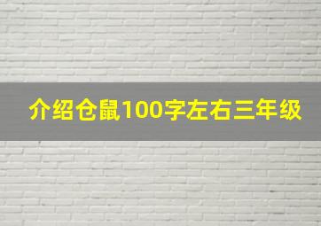 介绍仓鼠100字左右三年级