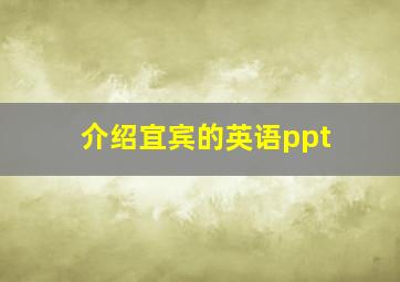 介绍宜宾的英语ppt