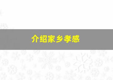 介绍家乡孝感