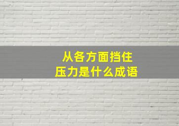 从各方面挡住压力是什么成语