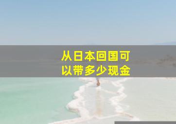 从日本回国可以带多少现金