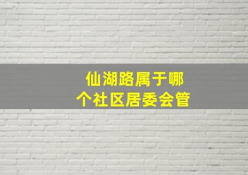 仙湖路属于哪个社区居委会管