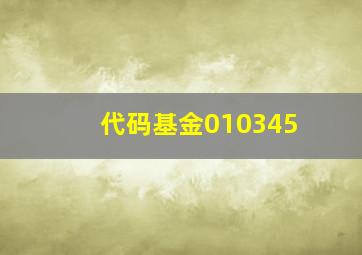 代码基金010345