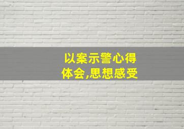 以案示警心得体会,思想感受