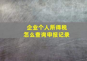 企业个人所得税怎么查询申报记录