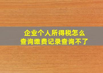 企业个人所得税怎么查询缴费记录查询不了