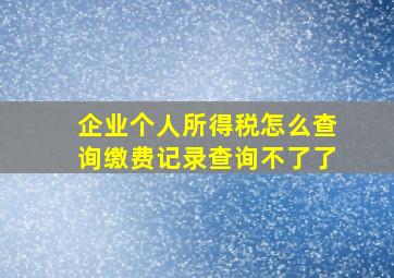 企业个人所得税怎么查询缴费记录查询不了了