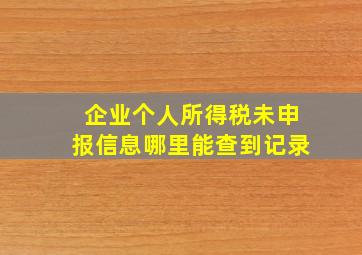 企业个人所得税未申报信息哪里能查到记录