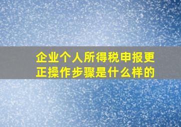 企业个人所得税申报更正操作步骤是什么样的