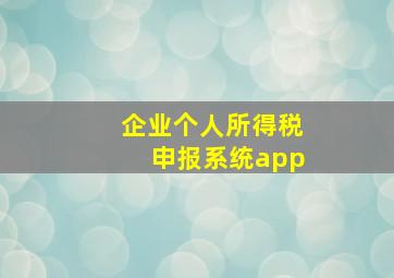 企业个人所得税申报系统app