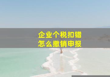 企业个税扣错怎么撤销申报