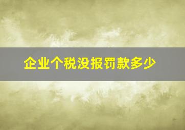 企业个税没报罚款多少