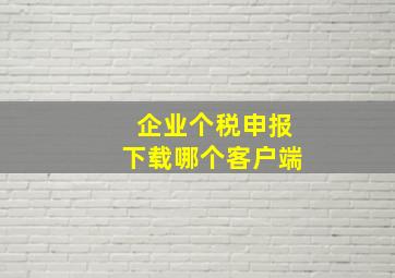 企业个税申报下载哪个客户端