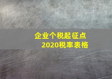 企业个税起征点2020税率表格