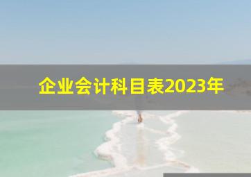 企业会计科目表2023年